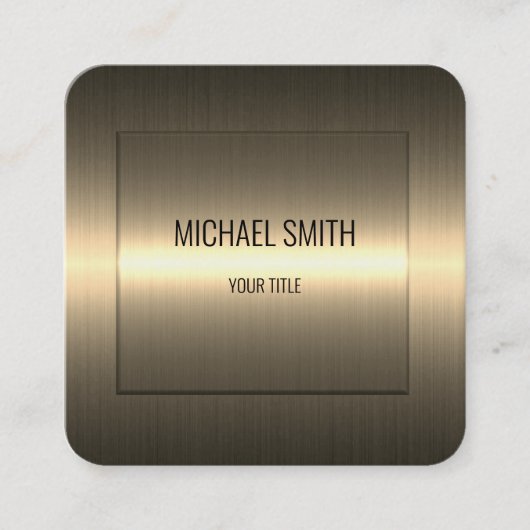 Metaalmetalen blik van metaal, roestvrij staal vierkante visitekaartje (Voorkant)