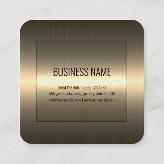 Metaalmetalen blik van metaal, roestvrij staal vierkante visitekaartje (Achterkant)