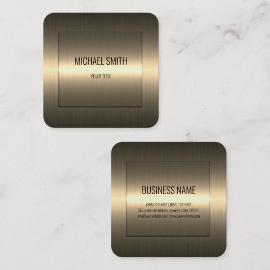 Metaalmetalen blik van metaal, roestvrij staal vierkante visitekaartje (Voorkant / Achterkant)