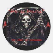 Metaalmilitie Logo, metaalmilitie Ronde Sticker (Voorkant)