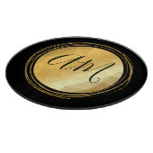 Metaalmonogram voor zwart en goud snijplank (Hoek)