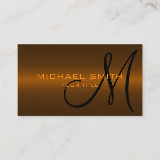 Metaalmonogrammen Bronze Steel Visitekaartje (Voorkant)