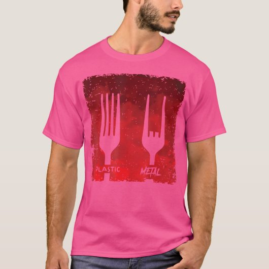 Metaalmuziek van kunststofvork t-shirt (Voorkant)