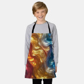 Metaalolievlek Abstract Schort (Gedragen)