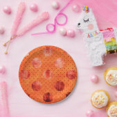 Metaaloranje en koperen polka stip papieren bord (Feest)