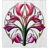 Metaalorchidee: Roze en gele extravaganza Douchegordijn (Voorkant)