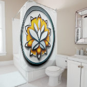 Metaalorchidee: Roze en gele extravaganza Douchegordijn (In situ)