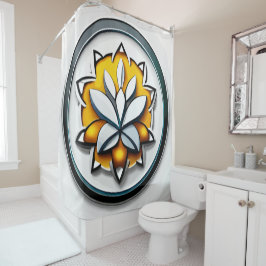 Metaalorchidee: Roze en gele extravaganza Douchegordijn