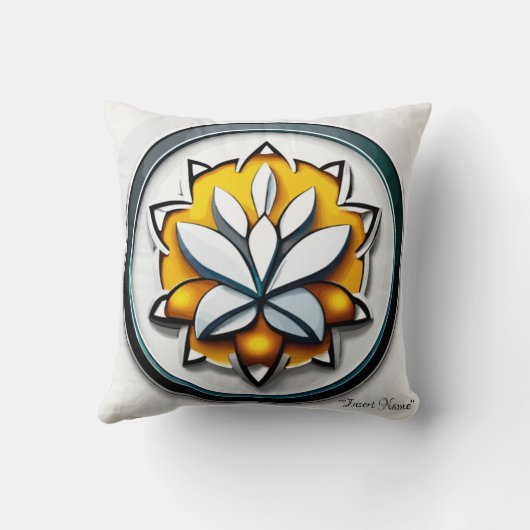 Metaalorchidee: Roze en gele extravaganza Kussen (Achterkant)