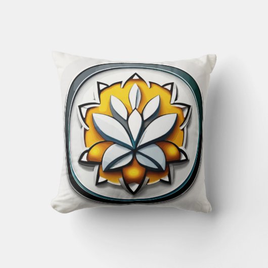 Metaalorchidee: Roze en gele extravaganza Kussen (Voorkant)