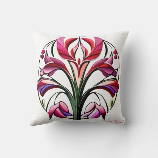 Metaalorchidee: Roze en gele extravaganza Kussen (Achterkant)