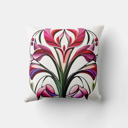 Metaalorchidee: Roze en gele extravaganza Kussen (Achterkant)