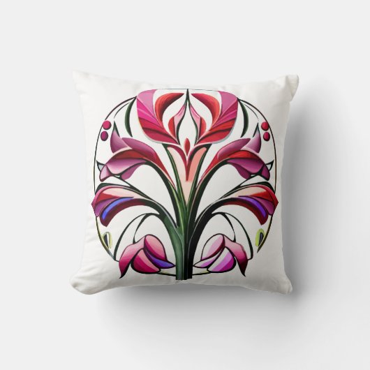 Metaalorchidee: Roze en gele extravaganza Kussen (Voorkant)