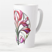 Metaalorchidee: Roze en gele extravaganza Latte Mok (Rechterhoek)