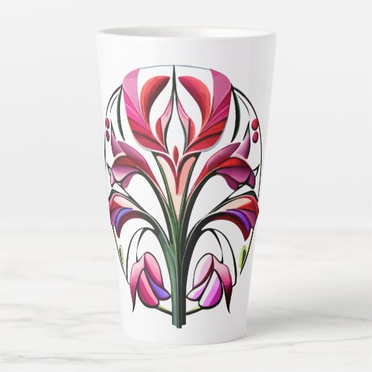 Metaalorchidee: Roze en gele extravaganza Latte Mok (Voorkant)