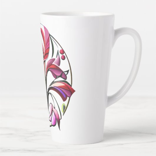 Metaalorchidee: Roze en gele extravaganza Latte Mok (Rechts)