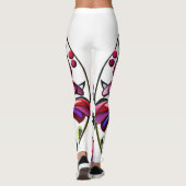 Metaalorchidee: Roze en gele extravaganza Leggings (Achterkant)