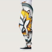 Metaalorchidee: Roze en gele extravaganza Leggings (Links)