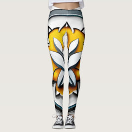 Metaalorchidee: Roze en gele extravaganza Leggings