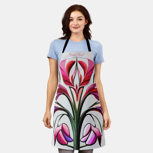 Metaalorchidee: Roze en gele extravaganza Schort (Gedragen)