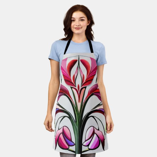 Metaalorchidee: Roze en gele extravaganza Schort (Gedragen)