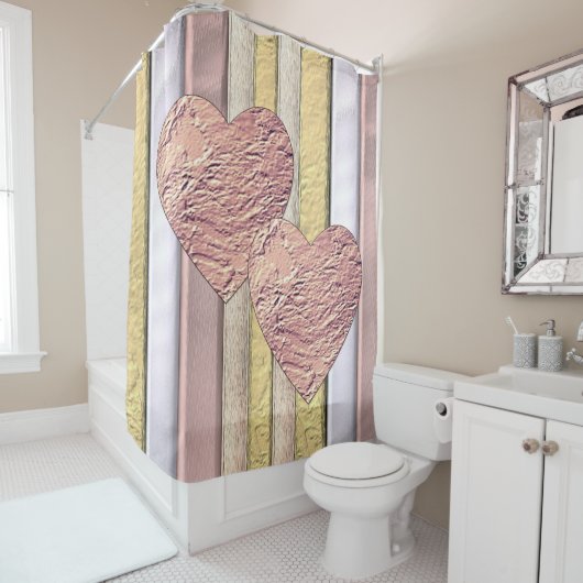 Metaalpatroon met lijm douchegordijn (In situ)