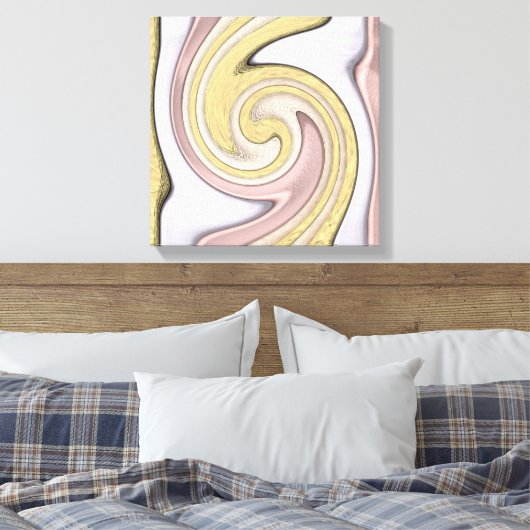 Metaalpatroon met schijn, kunst canvas afdruk (Insitu (Slaapkamer))