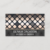 metaalpatroon | Zwart gestoffeerde vulling Visitekaartje (Voorkant)