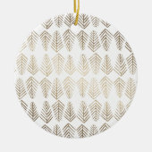 Metaalpijnbomen patroon - goud keramisch ornament (Voorkant)