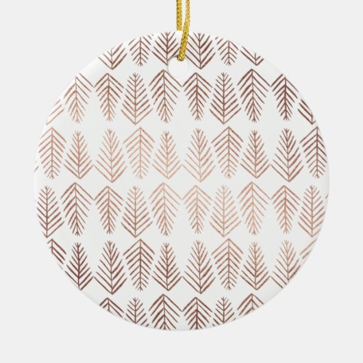 Metaalpijnbomen patroon - koper keramisch ornament (Voorkant)