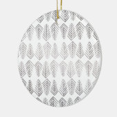 Metaalpijnbomen patroon - zilver keramisch ornament (Links)