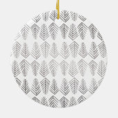 Metaalpijnbomen patroon - zilver keramisch ornament (Achterkant)