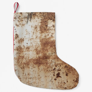 Metaalplaat voor achtergrondtextiel kleine kerstsok