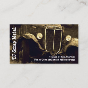Metaalrecycling van schroot en vuilnisophaling visitekaartje