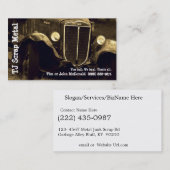 Metaalrecycling van schroot en vuilnisophaling visitekaartje (Voorkant / Achterkant)