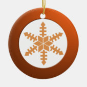 Metaalremcirkel en sneeuwvlok keramisch ornament (Voorkant)