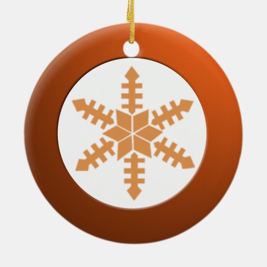 Metaalremcirkel en sneeuwvlok keramisch ornament (Achterkant)