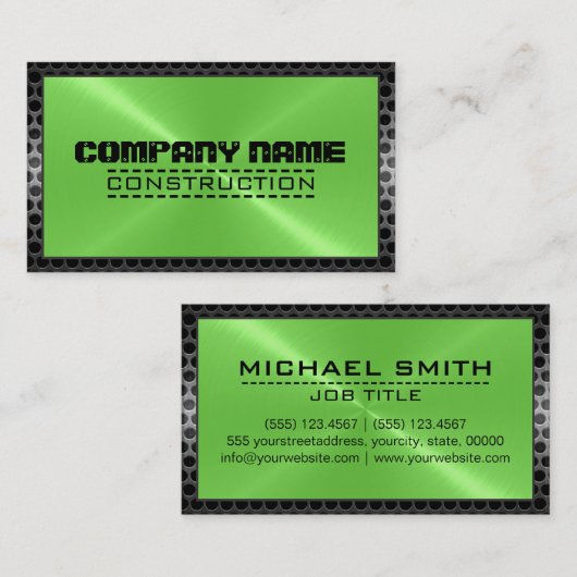 Metaalriekstaal rand 39 bus visitekaartje (Voorkant / Achterkant)