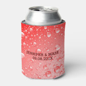 Metaalrode Abstracte Regenneerslag Blikjeskoeler (Blikje Voorkant)