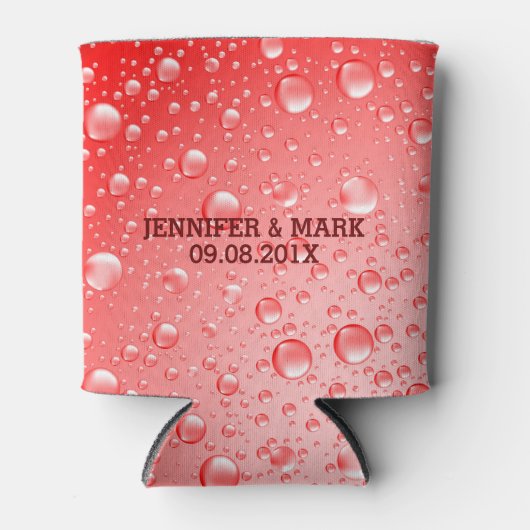 Metaalrode Abstracte Regenneerslag Blikjeskoeler (Voorkant)