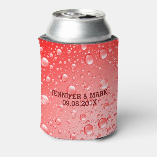 Metaalrode Abstracte Regenneerslag Blikjeskoeler (Blikje Achterkant)