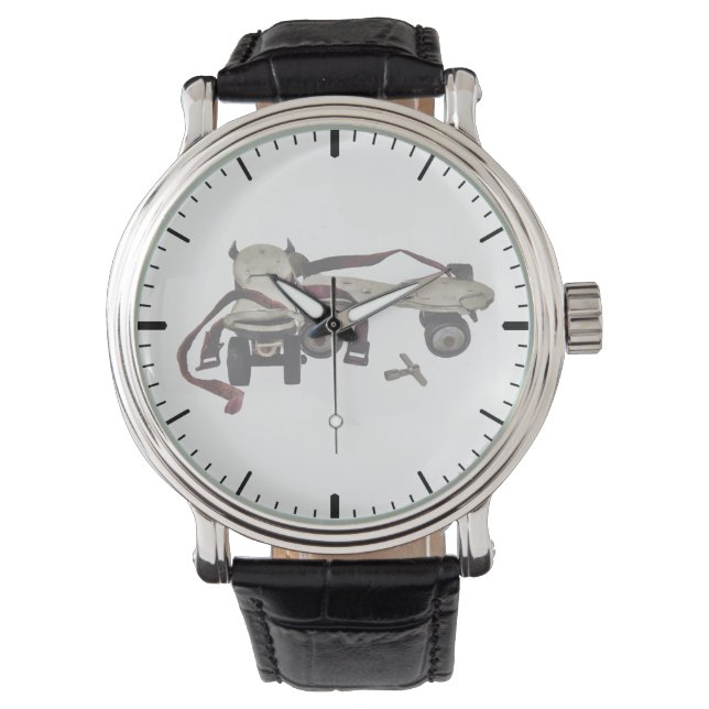Metaalrol Schaatsen met sleutel Horloge (Voorkant)
