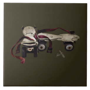 Metaalrol Schaatsen met sleutel Tegeltje