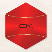 Metaalrood met gouden accent kartonnen onderzetters (Voorkant)