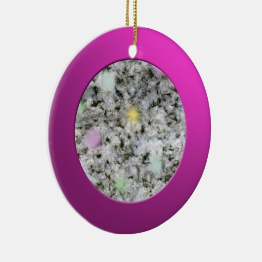 Metaalroze cirkel en pasteelgranietrots keramisch ornament (Rechts)