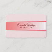 Metaalroze en witte achtergrond Visitekaartje (Voorkant)