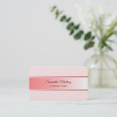 Metaalroze en witte achtergrond Visitekaartje (Staand voorkant)
