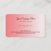 Metaalroze en witte achtergrond Visitekaartje (Achterkant)