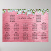 Metaalroze en witte rozenrooster poster (Voorkant)