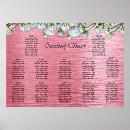 Metaalroze en witte rozenrooster poster